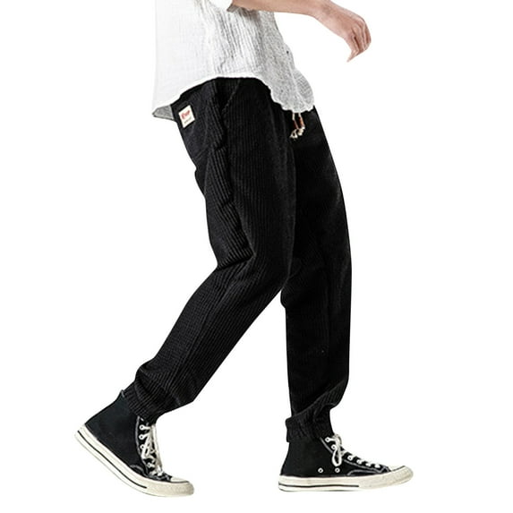 Ketyyh-chn99 Linen Pants Men 2023 Classic Fit Hiking Pants with Pockets Black,4XL