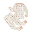 thumbnail image 1 of Ketyyh-chn99 Little Big Girls Pajamas Set Cotton Baby Long Sleeve Pajama Sets Toddler Boy Girl 2-Piece Sleepwear for 1-2 Years,White, 1 of 5