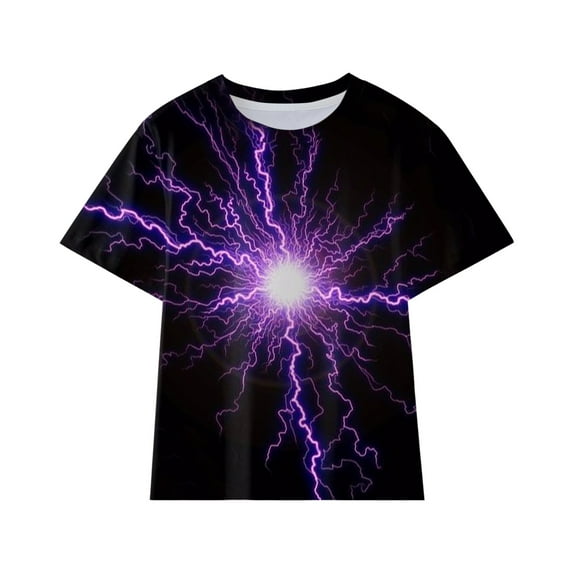 Ketyyh-chn99 Little Boy Clothing 2024 Fashion Shirts Toddler Boys Girls Plaid T-Shirt Graphic Tees Tops Purple,6-7 Years