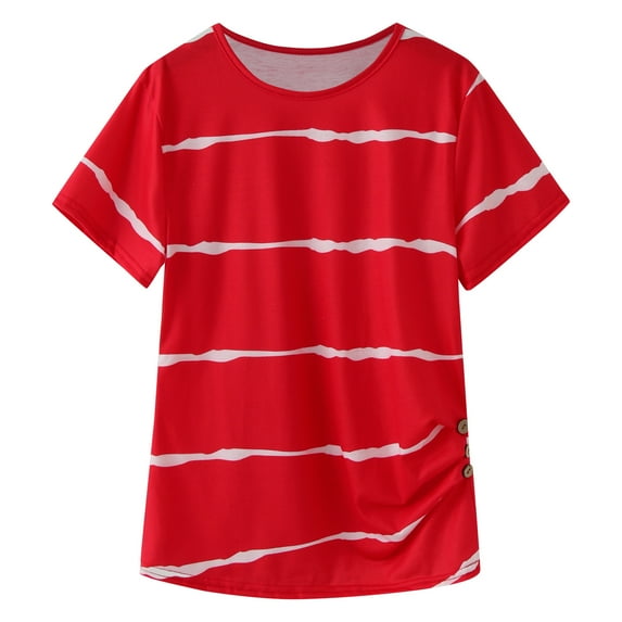 Ketyyh-chn99 Little Boys Girls Short Sleeve Crew Neck Letter T Shirt Pullover Tops Summer Basic Tees Casual Clothes Red,8-9 Years