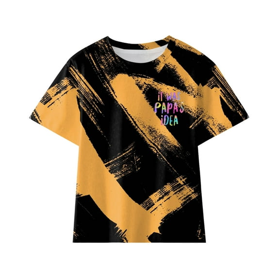 Ketyyh-chn99 Little Girls Clothes Girl Toddler Clothes Toddlers' Short Sleeve T-Shirts Summer Kids Tee Tops Yellow,7-8 Years
