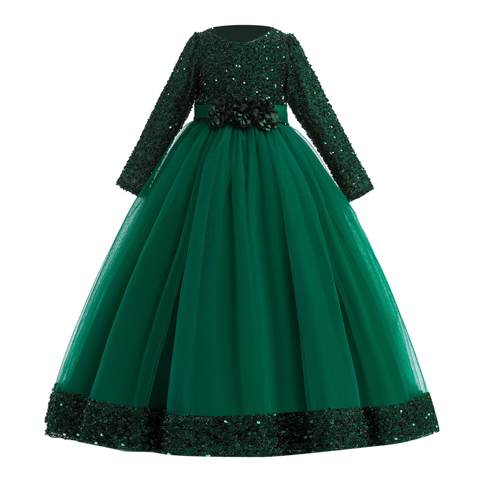 Ketyyhchn99 Little Girls Long Sleeved Dresses Christmas Winter Casual Cute Party Dress for Fall