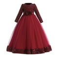 thumbnail image 1 of Ketyyh-chn99 Little Girls Long Sleeved Dresses Christmas Winter Casual Cute Party Dress for Fall Winter Christmas Dresses Red,130, 1 of 3