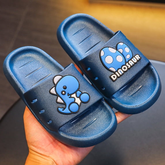 Ketyyh-chn99 Little Girls Slippers Kid Slippers Kid's Slides Girls Boys Comfort Non-Slip Thick Sole Slippers Summer Beach Shoes Blue,9