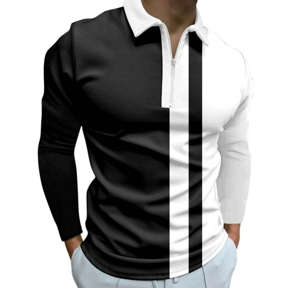 Ketyyh-chn99 Long Sleeve Polo Shirts For Men,Men's Uniform Long Sleeve Polo Shirt Black,XL