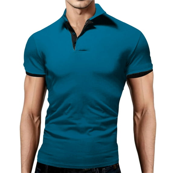 Ketyyh-chn99 Long Sleeve Polo Shirts for Men Casual Men's Shirts Fashion Simple Solid Color Pullover Tops Mint Green,3XL