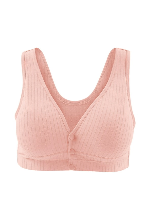 Maternity Bra Pregnancy Womens Seamless Nursing Bra Front Buckle Breastfeeding Maternity Bralette Comfortable Sleeping Bra Pink,M