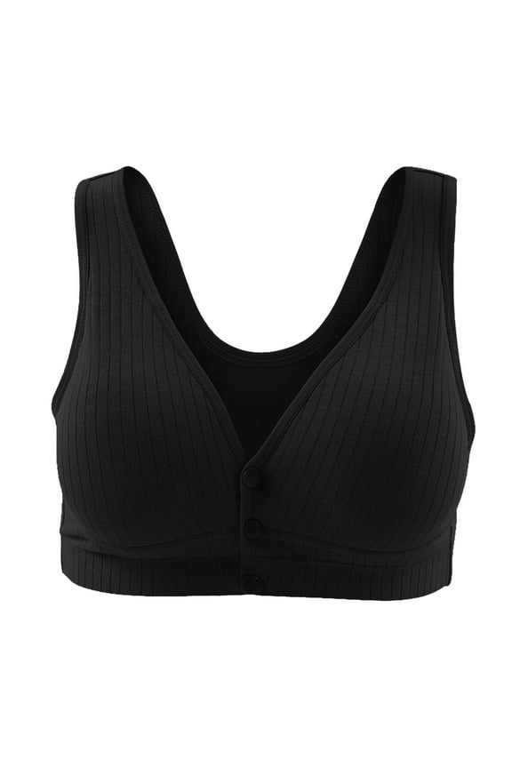 Maternity Bras for Pregnancy Womens Seamless Nursing Bra Front Buckle Breastfeeding Maternity Bralette Comfortable Sleeping Bra Black,L