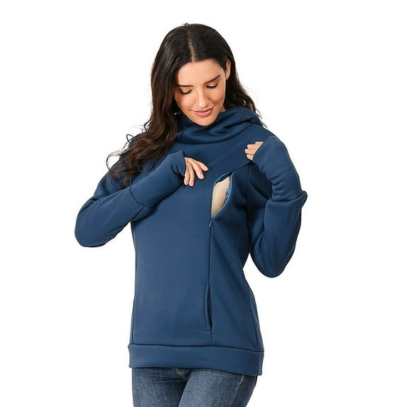 Ketyyh-chn99 Maternity Clothes Long Sleeve Side Split Maternity Shirts Tops for Women Pregnancy Tops Shirts Maternity Clothes for Women for M,Blue
