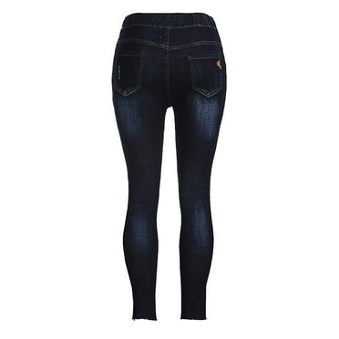 Ketyyh-chn99 Maternity Clothes for Women Solid Color High Waist Jeans Flares Ankle Pants Trouser Dark Blue,2XL