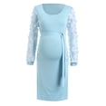 thumbnail image 1 of Ketyyh-chn99 Maternity Dresses 2024 Summer Women Maternity Long Sleeve Loose Fit Dress Breastfeeding Clothes Light Blue,XL, 1 of 5