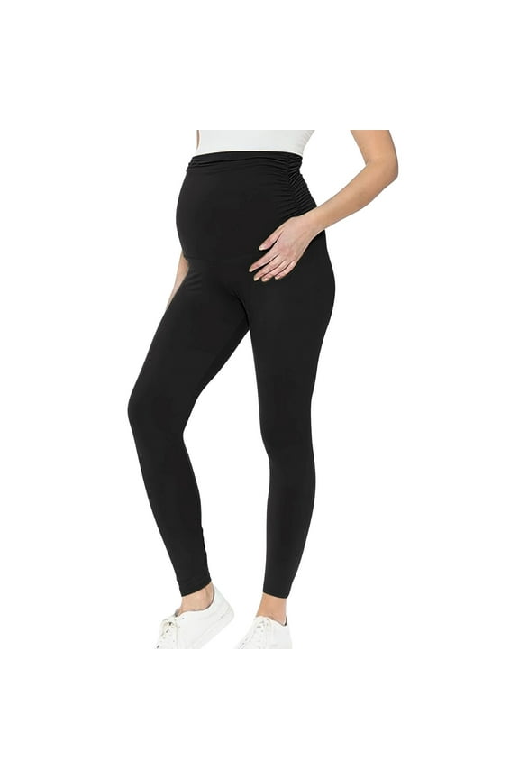 Maternity Pants Jeans Comfy Stretch Pregnancy Clothes Maternity Women's Casual Pants Stretchy Comfortable Lounge Pants Black,XL