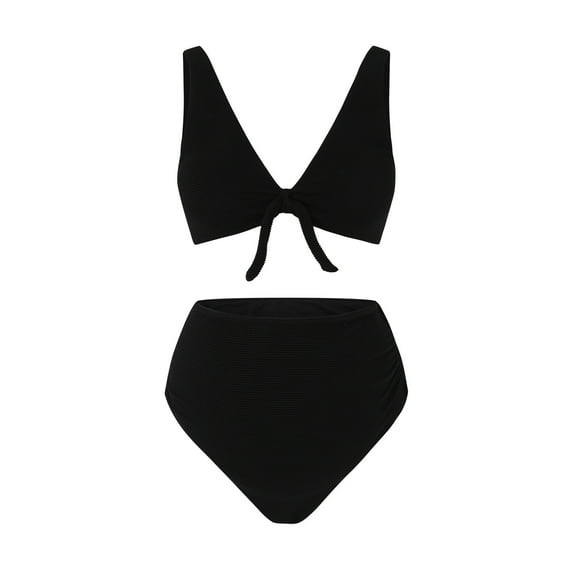 Ketyyh-chn99 Maternity Swim Pregnancy Swimwear Bikini Women's Maternity Soild Swimsuit Boyshorts Bowknot Swimwear Set Black,L