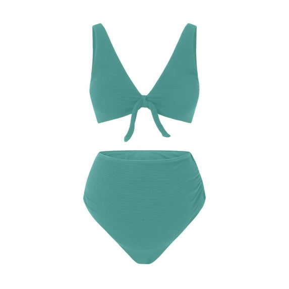 Ketyyh-chn99 Maternity Swimwear Summer Beach Tankini Women's Maternity Soild Swimsuit Boyshorts Bowknot Swimwear Set Green,L