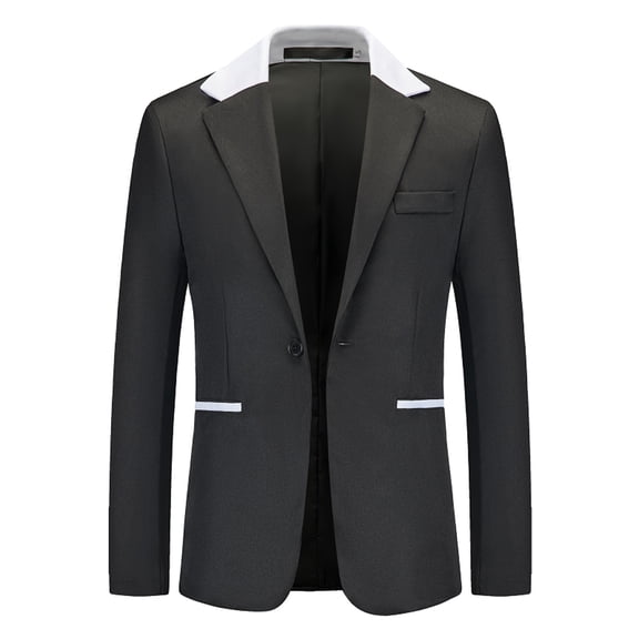 Ketyyh-chn99 Men Blazers 2023 Shiny Blazer Long Sleeve Suit Jacket S,Black