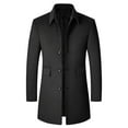 thumbnail image 1 of Ketyyh-chn99 Men Jacket Rain Jacket Menss Autumn Winter Casual Fashion Coat Mid Length Smooth Lapel Woolen Trench Cat N Coat, 1 of 5