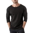 thumbnail image 1 of Ketyyh-chn99 Men Long Sleeve Shirt Oversized Pullover Blouse T-Shirt Black,2XL, 1 of 3