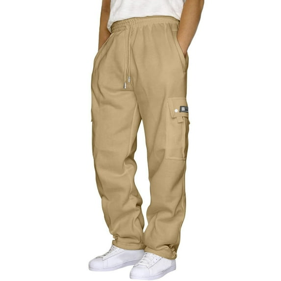 Ketyyh-chn99 Men Pants Casual Summer Beach Loose Trousers Comfy Slacks Loose Cargo Pants WH1,M