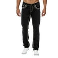 thumbnail image 1 of Ketyyh-chn99 Men Pants Jeans Denim Joggers Men's Wide Leg Denim Pants Casual Loose Fit Long Jeans with Pockets Black,XL, 1 of 5