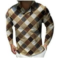 thumbnail image 1 of Ketyyh-chn99 Men Polo Shirt Fall Printed Tunics Top Plus Size for Men Khaki,2XL, 1 of 4