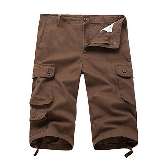 Ketyyh-chn99 Men Shorts Casual Outdoor Hiking Pants Brown,32