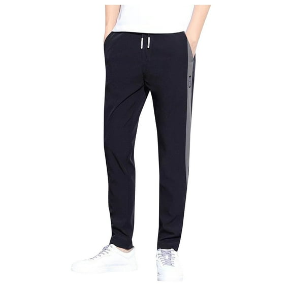 Ketyyh-chn99 Men Sweatpants Breathable Pants Men's Cargo Pants Mens Pants Men's Fashion Summer Slim Casual Solid Classic Trousers Long Pants Black,L