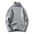 thumbnail image 1 of Ketyyh-chn99 Men's Fall Sweater Quarter Zip Striped Sweaters Knitted Warm Pullover Sweaters Grey,L, 1 of 4