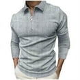 thumbnail image 1 of Ketyyh-chn99 Men's Golf Polo Shirt Fashion Shirts Long Sleeve Casual Color Block Cotton Tops Collared T-Shirt Sports Tee Grey,XL, 1 of 4