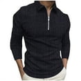 thumbnail image 1 of Ketyyh-chn99 Men's Long Sleeve Polo Shirt Casual Slim Fit Shirts Solid Color Patchwork T Shirts Cotton Tops Black,2XL, 1 of 4