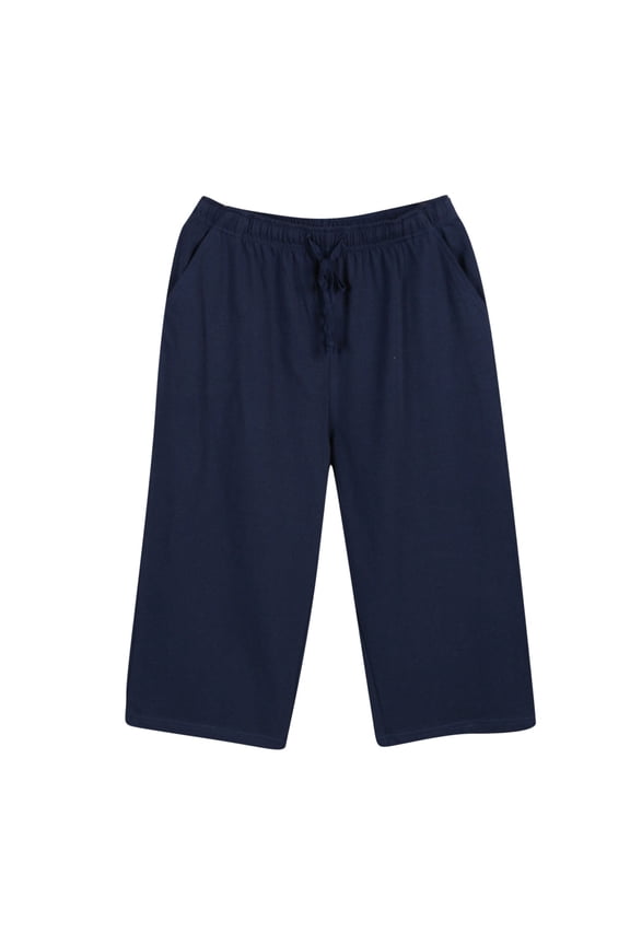 Men's Pajama Sets Mens Flannel Pajamas Sets Mens Capris Over The Knee Thin Outfit Loose Pajamas Home Pants Navy,3XL