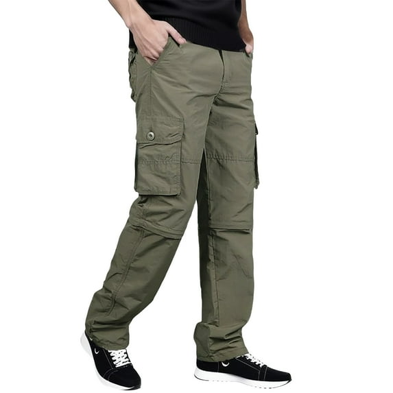 Ketyyh-chn99 Men's Pants Cargo Fitness Pants Outdoor Straight Type Fitness Pants Cargo Pants Trousers Khaki,M