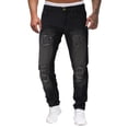 thumbnail image 1 of Ketyyh-chn99 Men's Pants Fashion Comfort Waist Pants Slim Fit Stretch Jeans Black,M, 1 of 5
