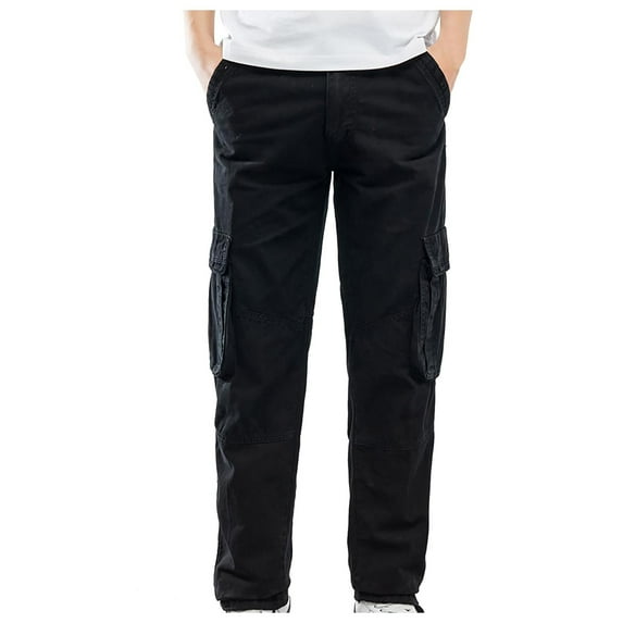 Ketyyh-chn99 Men's Pants Relaxed Fit Drawstring Outdoor Trousers Black,40