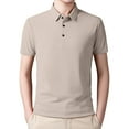 thumbnail image 1 of Ketyyh-chn99 Men's Polo Shirt 2024 Summer Slim-Fit Short Sleeve Golf Classic Casual Fit Fashion T Shirts for Men T Shirt Khaki,3XL, 1 of 5