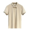 thumbnail image 1 of Ketyyh-chn99 Men's Polo Shirt Classic Fit Mens Shirts 2024 Floral Blouses V Neck Shirts Blouse Tunic Beige,XL, 1 of 4