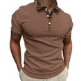 thumbnail image 1 of Ketyyh-chn99 Men's Polo Shirts Adult Male Plain Short Sleeves Summer Casual T Shirt Coffee,3XL, 1 of 4