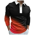 thumbnail image 1 of Ketyyh-chn99 Men's Polo Shirts Quarter-Zip Casual Slim Fit Basic Designed T-Shirts Red,L, 1 of 4
