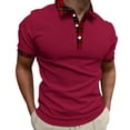 thumbnail image 1 of Ketyyh-chn99 Men's Polo Short Sleeve Shirt Male Summer T Shirt Casual Blouse Short Sleeve Red,4xl, 1 of 4