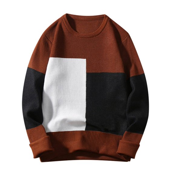 Ketyyh-chn99 Men's Pullover Knitwear Autumn Winter Tops Pullover Sweaters Coffee,2XL