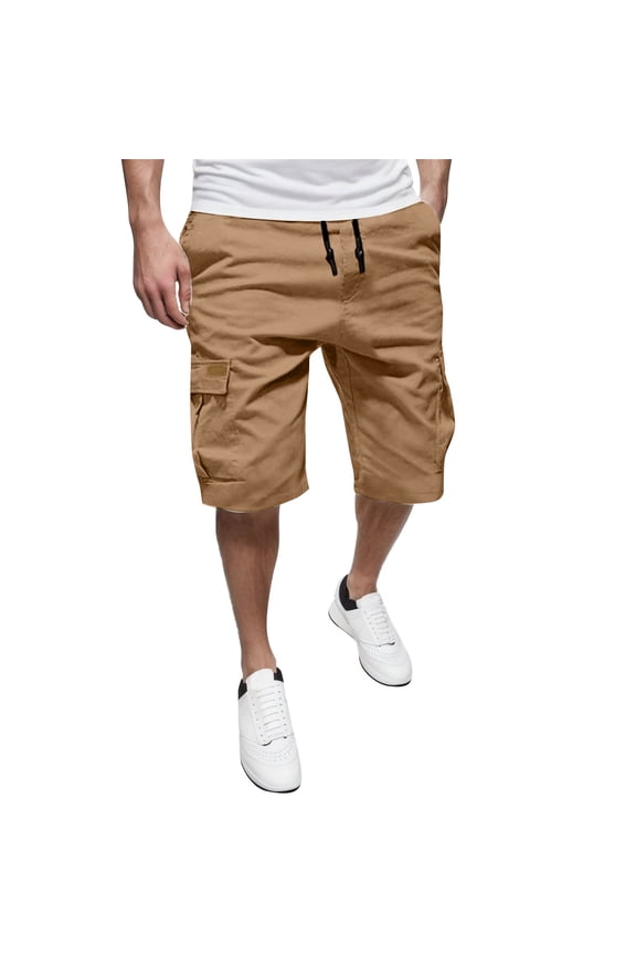 Men's Shorts Work Wear Cargo Pants Short Cargo Pants for Men Streetwear Khaki,2XL