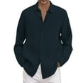 thumbnail image 1 of Ketyyh-chn99 Men's T-Shirts Shirts Cotton Long Sleeve Shirts Regular Fit Long Sleeve Flannel Shirt Navy,2XL, 1 of 5