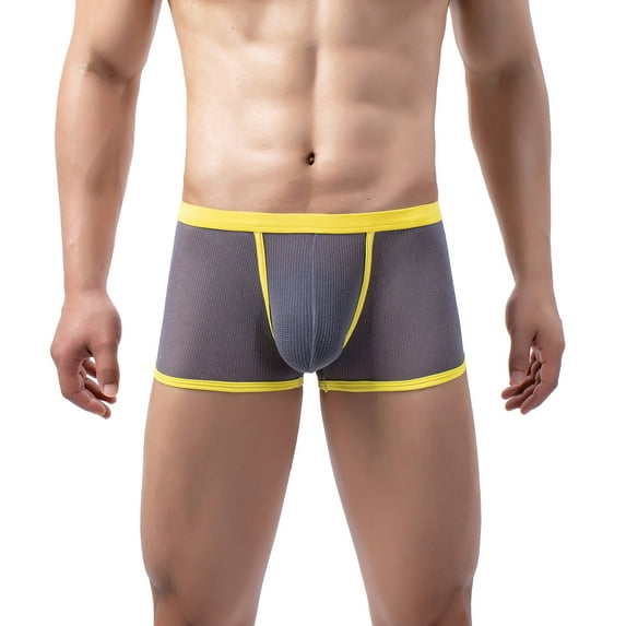Ketyyh-chn99 Men's Underwear Boxer Brief Stretch Bikini Underwear Seamless Breathable Trunk Underwear Comfortable Trunk Gray,M