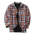 thumbnail image 1 of Ketyyh-chn99 Men's Warm Lined Plaid Flannel Shirt Jacket Button Down Long Sleeve Winter Coats Orange,M, 1 of 3