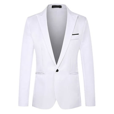 Ketyyh-chn99 Mens Blazer Jacket Men's Suit Mens Fall Jackets Men's Casual Blazer Suit One Button Regular Fit Sport Coat Lightweight Business Daily Blazer White,4XL