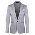 thumbnail image 1 of Ketyyh-chn99 Mens Blazer Suits for Men Men's Suit Jacket One Button Elegant Solid Slim Fit Single Party Blazer Jacket Grey,3XL, 1 of 4