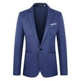 thumbnail image 1 of Ketyyh-chn99 Mens Blazers Men's Suits Mens Fall Jackets Men's Casual Blazer Suit One Button Regular Fit Sport Coat Lightweight Business Daily Blazer Blue,5XL, 1 of 4