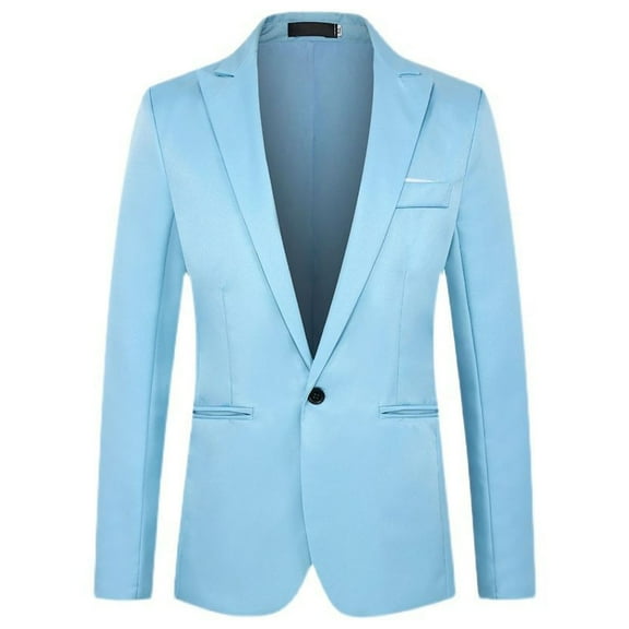Ketyyh-chn99 Mens Blazers Sport Coats for Men Mens Fall Jackets Men's Casual Blazer Suit One Button Regular Fit Sport Coat Lightweight Business Daily Blazer Sky Blue,5XL