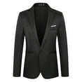 thumbnail image 1 of Ketyyh-chn99 Mens Blazers And Sport Coats Men Suits Mens Fall Jackets Men's Casual Blazer Suit One Button Regular Fit Sport Coat Lightweight Business Daily Blazer Black,4XL, 1 of 4
