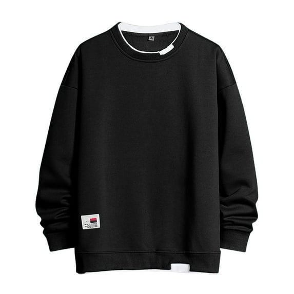Ketyyh-chn99 Mens Hoodies Loose Long-Sleeved Sweater Blouse Black,XL