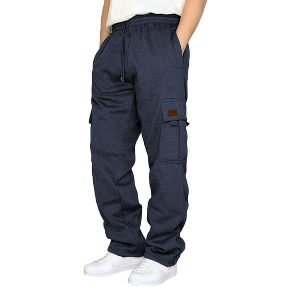 Ketyyh-chn99 Mens Joggers Mens Jogging Pants With Two Side Pockets Athletic Active Pants for Men Regular and Big Mens for M,Navy